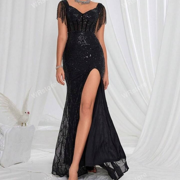 Dresses & Skirts - New Elegant Black Formal Gown | Sequins & Tule | Sz XL